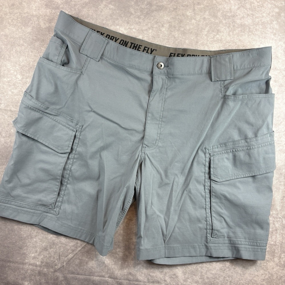 Duluth Trading Cargo Shorts Mens 44 Gray Dry On The Fly Relaxed Fit Workwear